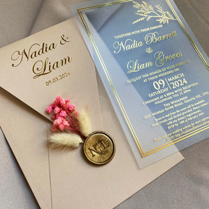 <span class=keywords><strong>Invitation</strong></span> élégante de Quinceaera en acrylique givré clair avec enveloppe assortie et autocollant de sceau de cire - Product Image 3