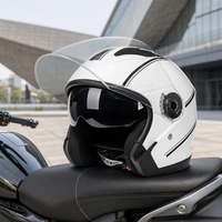 Casque de moto homologué DOT, demi-visière, accessoires, double visière HD, toutes saisons, casque de banlieue