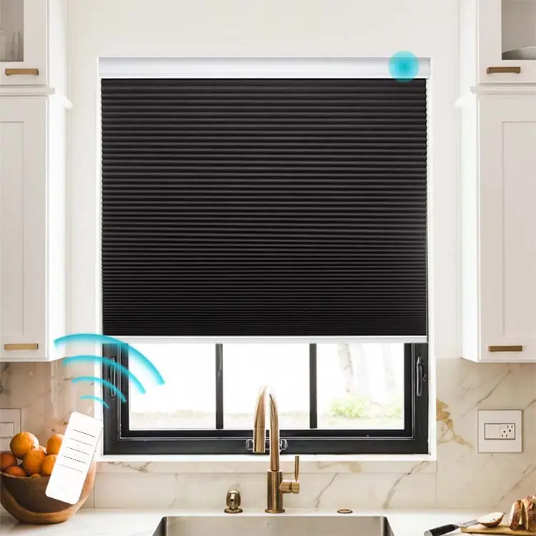 Top Down Bottom Up Automatic Cellular Electric Window Shades Cordless Honeycomb Blinds Smart Window Shades