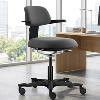 Chaise de bureau ergonomique pivotante moderne pour cadres médicaux avec cadre en acier inoxydable et roulettes réglables en hauteur