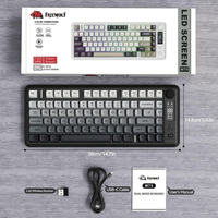 Clavier de jeu sans fil Freewolf M75 à 82 touches, rétroéclairage RVB, batterie rechargeable 2000 mAh, disposition 75 % pour le bureau