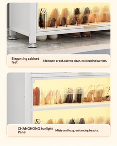 <span class=keywords><strong>Meuble</strong></span> à chaussures moderne en acier de qualité supérieure à 9 niveaux, grand présentoir vertical, organisateur de rangement fermé portable, mobilier de salon - Product Image 5