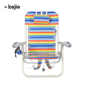 Silla de Playa Plegable Kejie de 4 Posiciones con Cordones, de Aluminio y Plástico, con Tela, Muebles de Exterior para Playa, Parque y Eventos al Aire Libre - Product Image 1