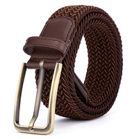 Ceinture en toile pour homme, ceinture élastique coréenne pour femme, ceinture tissée en toile extensible multicolore, ceintures tressées multicolores pour junior