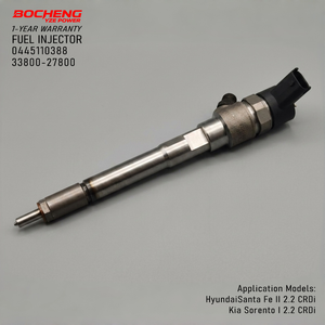 Inyector de Combustible Common Rail 0445110388, Inyector Diesel 0445110387 33800-27800 para Hyundai Santa Fe, Kia Sorento, Carens 2.2L - Product Image 1