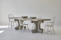 Ensemble de table à manger classique en pin blanc 8 places Meubles de salle à manger en bois clair naturel pour la maison et l'hôtel pour la cuisine