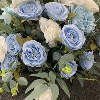 Centres de table à fleurs en soie bleu et blanc 50cm boule de fleurs centres de table de mariage fleur pour la décoration de mariage