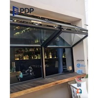 Ventana Plegable Vertical de Aluminio Resistente a Huracanes con Rejilla Antimosquitos de Acero Inoxidable para Cocina y Uso en Exteriores