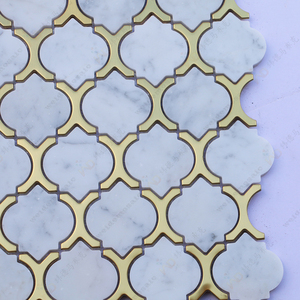 Bằng tia nước thép không gỉ và đá cẩm thạch Gạch <span class=keywords><strong>Mosaic</strong></span> ánh sáng sang trọng phong cách trang trí kim loại và đá Cẩm Thạch Dát đèn lồng Gạch <span class=keywords><strong>Mosaic</strong></span> - Product Image 3