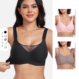 Trong Kho Bán Buôn Brassiere Da Thân Thiện Với Thời Trang Bán-Cố Định Miếng Đệm Lưới Thiết Kế Mềm Mại Trở Lại Khóa Mềm Cộng Với Kích Thước Thạch Áo Ngực - Product Image 2