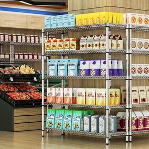 MZG Heavy Duty 3500LBS High Gloss Chrome Finish Wide 5 Tier Kitchen <b>Wire</b> Shelving Metal Storage <b>Shelves</b> Rack Unit - Product Image 3