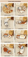 Patch en feutre non tissé auto-adhésif brodé à l'ordinateur motif chat de dessin animé, accessoire vestimentaire, étiquette en tissu DIY, 7 jours Chine