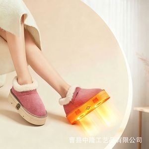Zapatos de Moxibustión de Madera Maciza con Punta Redonda y Forro de Felpa, Dispositivo de Calefacción para el Cuidado de los Pies de Mujer - Product Image 3