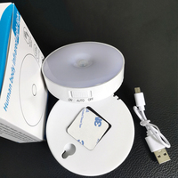 Coller sous l'armoire LED rondelle lumière 300mAh alimenté par batterie sans fil escalier placard Led veilleuse
