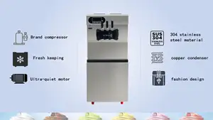 Brenu автоматический 3 вкуса, мягкая настольная машина для приготовления замороженного йогурта, Автоматические торговые автоматы, машина для производства мороженого