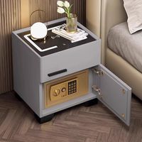 Table de chevet intelligente Modhomi avec coffre-fort dissimulé, chargeur sans fil, armoire de chevet avec coffre-fort intégré pour chambre à coucher, personnalisable