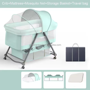 Cuna Portátil de Lino y Metal de Montaje Rápido para Bebés, Cesta de Almacenamiento Segura para Dormir Junto a la Cama, Marca OEM Modelo 001 - Product Image 2
