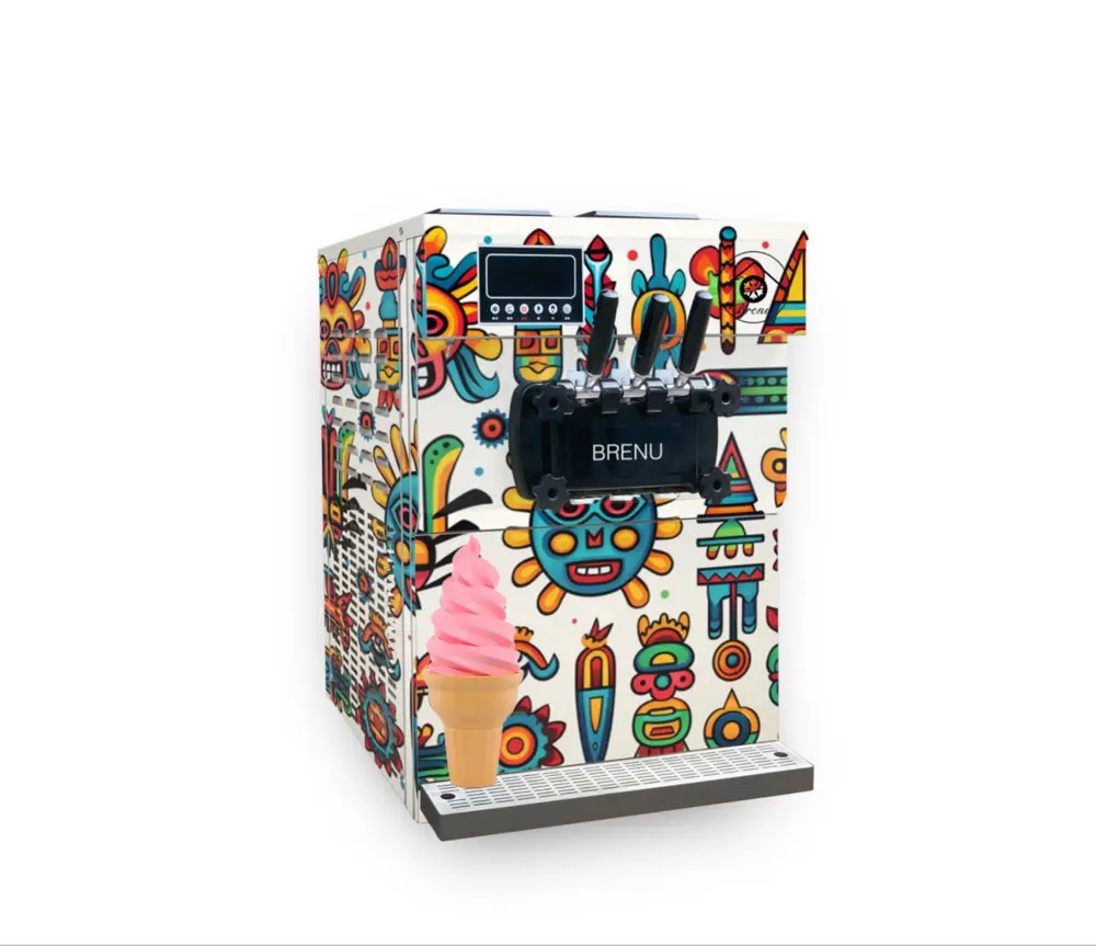 Brenu 제조 자동 충전 중국 요구르트 만들기 소프트 서브 상업용 메이커 기계 만들기 Au 아이스크림 기계