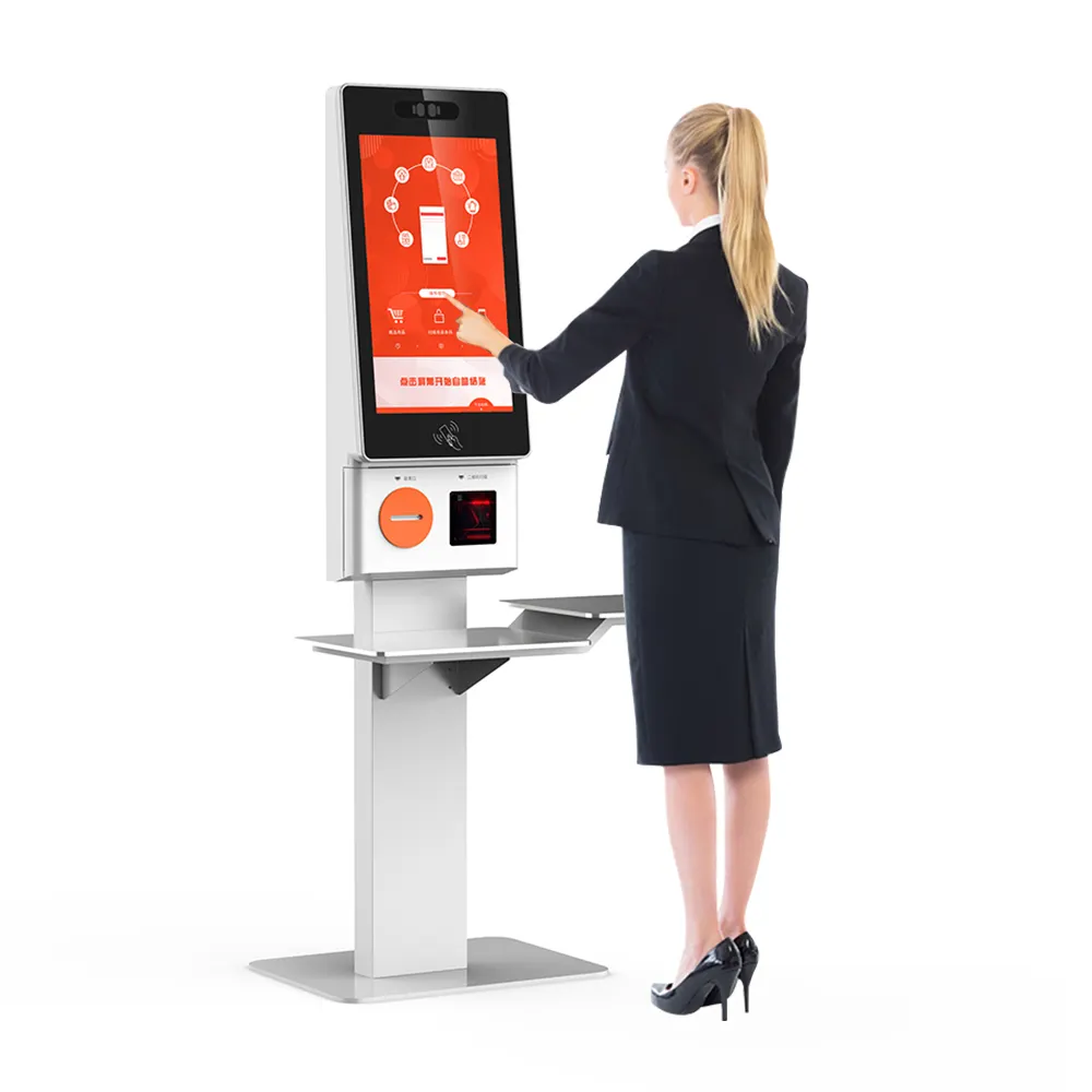 Supermarket New Self Service Cash Register Payment Kiosk Restaurant POS System With Card Reader