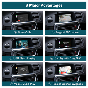 Road Top Android Auto Interface Mirror Link AirPlay Car Play CarPlay inalámbrico para Volvo S60L 2014-2017 XC60 V40 Pantalla <span class=keywords><strong>LCD</strong></span> de 7" - Product Image 4