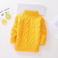 Vêtements d'hiver pour enfants, rouge uni, pull à manches longues, câble en coton, col roulé, Vintage, petite fille, pull de noël, Boutique