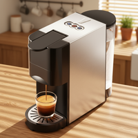 Machine à café expresso semi-automatique commerciale en acier inoxydable électrique 240 ml, système de brassage d'eau chaude, pression de 19 bars