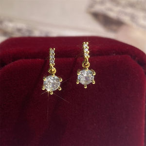 Rakol EP6050 Wholesale 3A Cubic Zirconia Dangle <b>Stud</b> Earrings High Quality Silver Jewelry for Women - Product Image 1