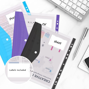 תיקיות קבצים מפלסטיק PP בגודל A4, מעטפות משרדיות עם כיסים, קלסר עם 2, 3 או 4 טבעות לאחסון מסמכים - Product Image 2