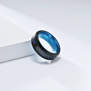 <b>Titanium</b> Steel Dragon Pattern <b>Ring</b> Blue Red Green Inlay Men's Jewelry Gift - Product Image 4