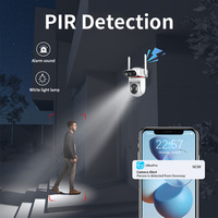 Caméra solaire Goobsafe Q60 6MP à double objectif PTZ, détection double PIR 355°, 10000mAh, 8W, 4G, caméra de sécurité extérieure avec stockage cloud, vente en gros
