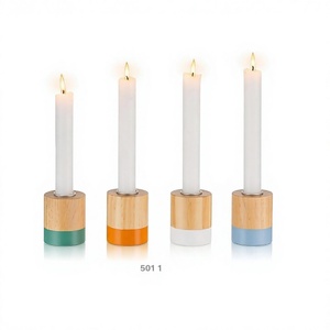Wood <b>Candlesticks</b> <b>Holders</b> 4 Pcs Colorful Wooden Taper Candle Stick Candle <b>Holder</b> for Table Centerpiece Home Decor - Product Image 1
