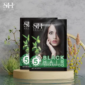 Hot Selling Cheap Natural Herbal Hair Dye Shampoo Black Sachet For Men