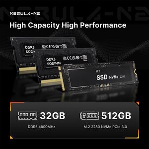 Origimagic N2 Pro Mini PC AMD <span class=keywords><strong>Ryzen</strong></span> <span class=keywords><strong>7</strong></span> <span class=keywords><strong>6800H</strong></span> 8C/16T 4,<span class=keywords><strong>7</strong></span> GHz 32GB DDR5 RAM 512GB PCle 4,0 NVME SSD Radeon 680M 8K UHD - Product Image 4