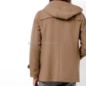 Online <strong>Best</strong> Fashion English <strong>Men's</strong> Tan Wool <strong>Duffle</strong> <strong>Coats</strong> With Hood - Product Image 2