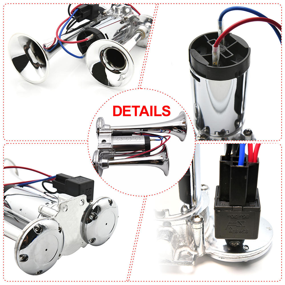 HD 12V 150DB Super Loud Bike Horn Air Horn Compressor Car Horn Speaker