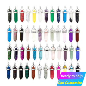 Vente en gros de bijoux vintage de haute qualité, pierres <span class=keywords><strong>semi</strong></span>-précieuses naturelles en vrac, quartz rose, cristal de guérison, <span class=keywords><strong>pendentif</strong></span> hexagonal - Product Image 1