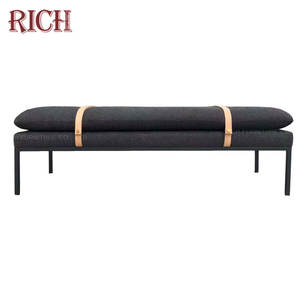 गहरे नीले रंग का गुच्छेदार असबाबवाला तुर्क मल चौकोर आकार आधुनिक कमरे में रहने वाले सोफे <span class=keywords><strong>Footrest</strong></span> - Product Image 4