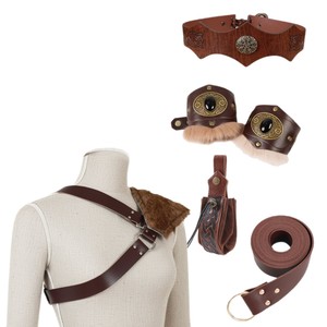 Chal de lana sintética estilo armadura medieval retro con <span class=keywords><strong>un</strong></span> solo hombro descubierto para Halloween, Navidad, Carnaval, Cosplay, accesorios de disfraz para TV y cine - Product Image 5