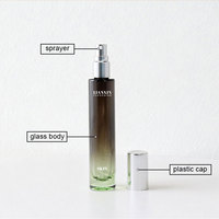 Flacon vaporisateur de parfum en verre cylindrique mince de 15 ml, col à vis, rechargeable, vide, flacon en verre pour parfum