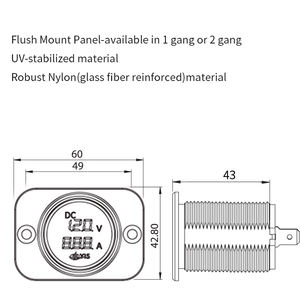 เครื่องวัดแรงดันไฟฟ้าดิจิทัลขนาดเล็กแบบแผงหน้าปัด LED, เครื่องวัดแรงดันไฟฟ้าแอมมิเตอร์และแอมป์มิเตอร์ดิจิตอลสำหรับรถยนต์ - Product Image 4