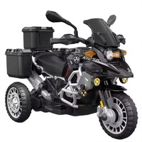 Simulation de moto à trois roues de haute qualité pour enfants moto électrique cool voiture jouet noire avec boîte