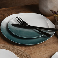 Assiettes de luxe en porcelaine en gros, forme ronde, pour restaurant, service de vaisselle de fête, durables, compatibles micro-ondes, personnalisables