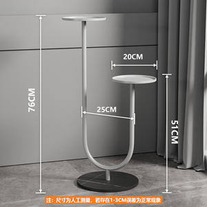 Support pour plantes d'<span class=keywords><strong>intérieur</strong></span> Support pour pots de fleurs en métal multicouche à 2 niveaux <span class=keywords><strong>Piédestal</strong></span> pour plantes d'or pour balcon Patio - Product Image 3