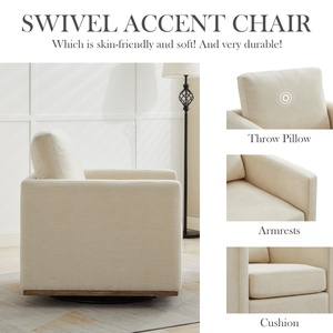 <span class=keywords><strong>Fauteuil</strong></span> d'appoint pivotant carré rembourré, confortable, pour salon et appartement - Product Image 3
