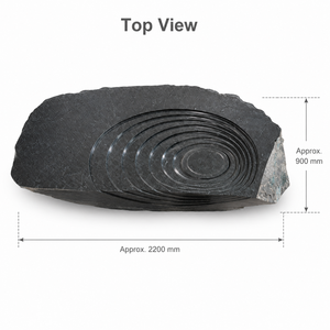 Pierre de jardin en granit noir naturel poli, roche décorative paysagère avec surface spirale pour exposition extérieure - Product Image 1