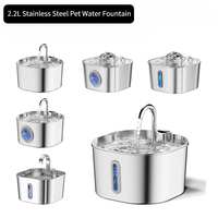 Bebedero Inteligente para Mascotas de Acero Inoxidable de 2.2L, Dispensador de Agua de Gran Capacidad con Circulación Automática para Perros y Gatos