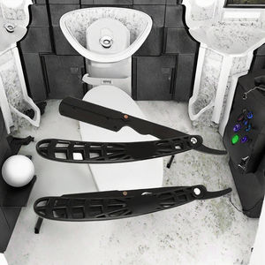 Maquinilla de afeitar plegable manual de hoja reemplazable para afeitado facial para barberos - Product Image 2