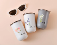 Tasses de voyage isothermes personnalisées de 300 ml, gobelet unique avec fleur de naissance, superbes cadeaux personnalisés pour toutes les occasions