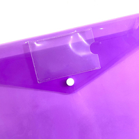 Porte-documents A4 personnalisé avec bouton-pression, pochette en plastique PP transparente, portefeuille, classeur de bureau avec fente pour carte