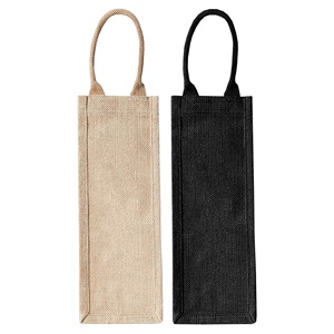 OEM venta al por mayor Tote Negro Natural logotipo personalizado Imprimir Ecológico Montpellier Yute Wine Carrier Lino Arpillera Yute Bag JTB006 - Product Image 4